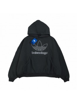 BALENCIAGA x ADIDAS HOODIE BLACK
