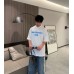 Balenciaga Blue Logo T-Shirt (White)