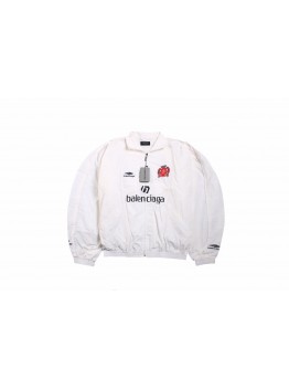 Balenciaga White Zip-Up Track Jacket