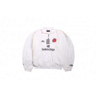 Balenciaga White Zip-Up Track Jacket