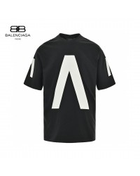 Balenciaga White Logo Graphic T-Shirt (Black)