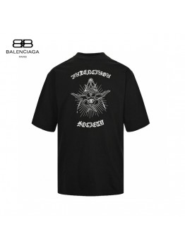 Balenciaga Society Black T-Shirt with White Graphic
