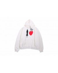 Balenciaga White Hoodie with "I Love" Graphic