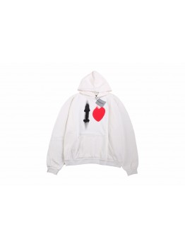 Balenciaga White Hoodie with "I Love" Graphic