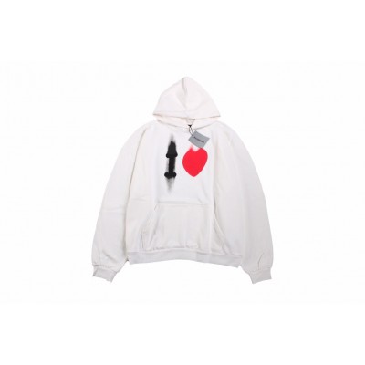 Balenciaga White Hoodie with "I Love" Graphic