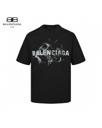 Balenciaga Smoke Print Logo T-Shirt (Black)