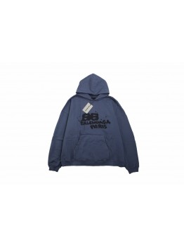 Balenciaga Paris Graffiti Hoodie - Blue