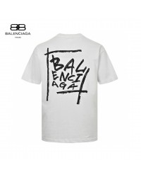 Balenciaga White T-Shirt with Bold Graphic