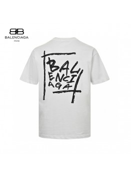 Balenciaga White T-Shirt with Bold Graphic