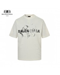 Balenciaga Smoke Print Logo T-Shirt (White)