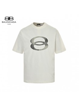 Balenciaga Oversized '8' Logo T-Shirt (White)