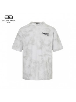 Balenciaga Tie-Dye Logo T-Shirt (White)