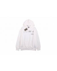 Balenciaga White Logo Hoodie