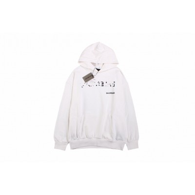 Balenciaga White Logo Hoodie
