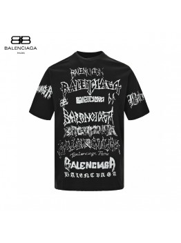 Balenciaga Multi-Logo Black T-Shirt