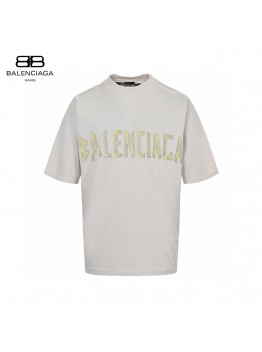 Balenciaga Pastel Logo T-Shirt in Off-White