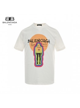 Balenciaga White T-Shirt with Graphic Design