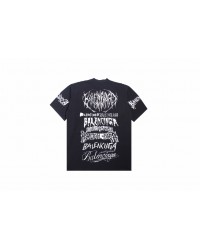 Balenciaga Multi-Logo T-Shirt (Black)