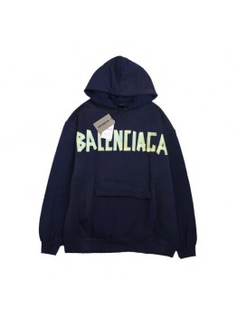 BALENCIAGA ALTERNATIVE LOGO HOODIE NAVY