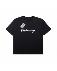 BALENCIAGA CALLIGRAPHY LOGO T-SHIRT BLACK