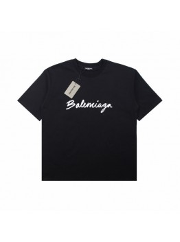 BALENCIAGA CALLIGRAPHY LOGO T-SHIRT BLACK