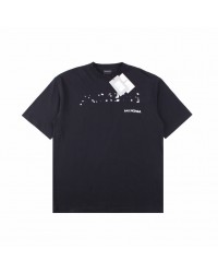 BALENCIAGA DISTRESSED LOGO T-SHIRT BLACK