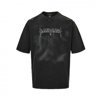 BALENCIAGA DISTRESSED LOGO T-SHIRT BLACK