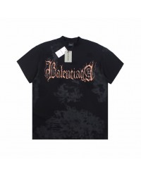 BALENCIAGA GOTHIC LOGO T-SHIRT BLACK