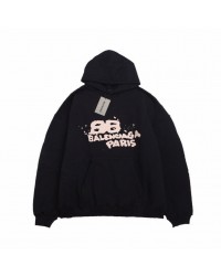 BALENCIAGA GRAFFITI LOGO HOODIE BLACK