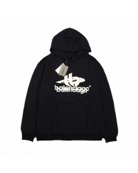 BALENCIAGA GRAPHIC LOGO HOODIE BLACK