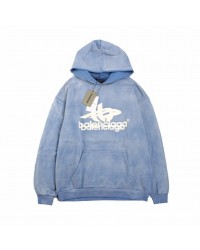 BALENCIAGA GRAPHIC LOGO HOODIE BLUE
