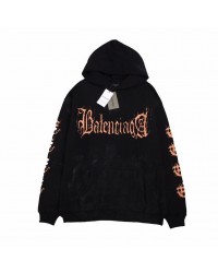 BALENCIAGA LOGO HOODIE BLACK
