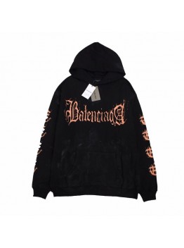 BALENCIAGA LOGO HOODIE BLACK
