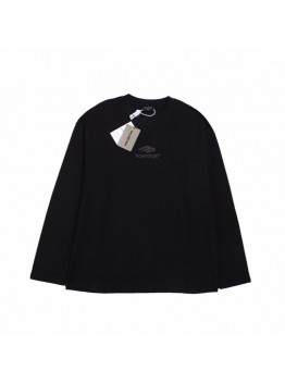 BALENCIAGA LOGO LONG SLEEVE SHIRT BLACK