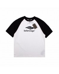 BALENCIAGA LOGO PRINT T-SHIRT BLACK WHITE