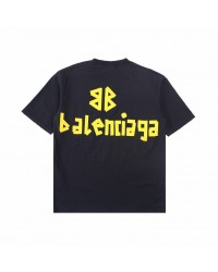 BALENCIAGA LOGO T-SHIRT BLACK YELLOW