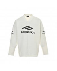 BALENCIAGA LONG SLEEVE LOGO SHIRT WHITE