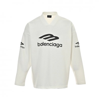 BALENCIAGA LONG SLEEVE LOGO SHIRT WHITE