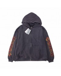 BALENCIAGA ZIP-UP HOODIE WASHED GREY