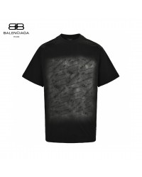 Balenciaga All-Over Logo Print T-Shirt (Black)