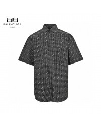 Balenciaga Allover Logo Check Shirt
