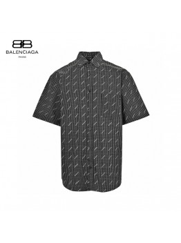Balenciaga Allover Logo Check Shirt