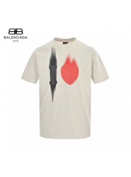 Balenciaga Beige T-Shirt with Abstract Graphic