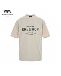 Balenciaga Beige T-Shirt with EREWHON Graphic