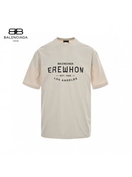 Balenciaga Beige T-Shirt with EREWHON Graphic