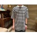 Balenciaga Black and White Striped T-Shirt