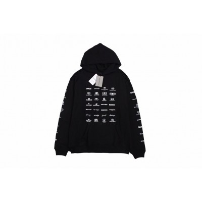 Balenciaga Black Multilogo Hoodie
