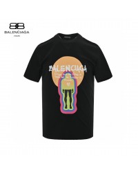 Balenciaga Black T-Shirt with Graphic Design