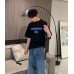 Balenciaga Blue Logo T-Shirt (Black)