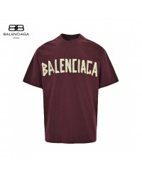 Balenciaga Burgundy Logo T-Shirt